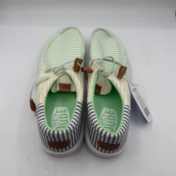 Hey Dude Wally Tri Nu Prep Shoes Mens Sz 13 Green Ash/Yellow SLip On Loafers NWT main image 3